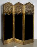 A Giltwood and Mirrored Three Panel Floor Screen