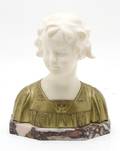 An Alabaster and Bronze Bust