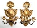 A Par of Giltwood TwoLight Sconces