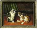 149 A Hale 20th Century Oil on Panel Three Cats