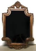 A Painted and Parcel Gilt Mirror