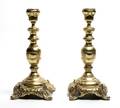 A Pair of French Brass Candlesticks