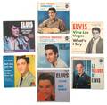 A Group of Eight 45rpm Foreign Singles of Elvis Presleys Music