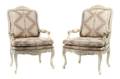 A Pair of Louis XVI Style Painted Fauteuil