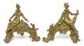 A Pair Louis XV Style Gilt Bronze Chenets