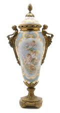 A Sevres Style Gilt Metal Mounted Porcelain Vase