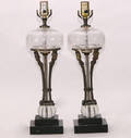 138 Pr Lamps wCut Glass FontsNeoClassical Stds