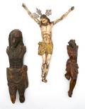 A Group of Three Ecclesiastical Wood Carvings of Jesus