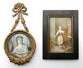 A Group of Two Portrait Miniatures on Ivory