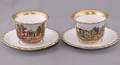 128 Pair 19th Century German Cups and Saucers