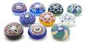 A Group of Ten Milefiori Glass Paperweights Baccarat