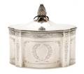 An American Sterling Silver Tea Caddy Goodnow and Jenks Retailed by Bigelow Kennard  Co
