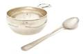 An American Sterling Silver Spoon and Porringer Lebolt