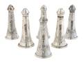 A Set of Six American Silver Castors Lebolt