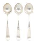A Three Piece American Hand Wrought Sterling Silver Serving Set Kalo