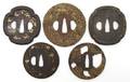 A Group of Five Iron Tsuba