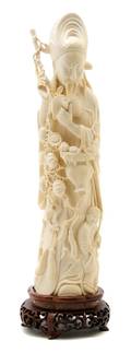 An Ivory Figure of a Sage