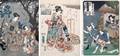 A Group of Three Woodblock Prints Toyokuni