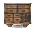 An Japanese Hardwood Wheel Chest Karuma Tansu