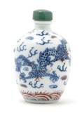 A Blue and White Porcelain Snuff Bottle