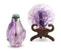An Amethyst Snuff Bottle and Dish