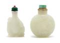 A Group of Two White Jade Snuff Bottles