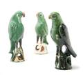 A Group of Three Chinese Ceramic Parrots