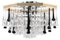 A Chrome and Crystal Ceiling Fixture