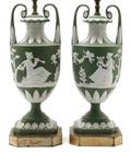 A Pair of Jasperware Urns