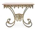 A French Iron and Marble Pastry Table