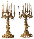 272 Pr Dore Bronze 11Arm Candelabras