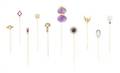 A Group of Ten Stick Pins