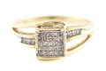 A 10 Karat Yellow and Diamond Ring