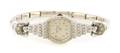 A 14 Karat White Gold and Diamond Wristwatch Lady Kent