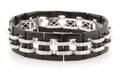 An 18 Karat White Gold Diamond and Black Onyx Bracelet