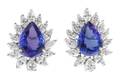 A Pair of 18 Karat White Gold Tanzanite and Diamond Earrings