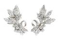 A Pair of 14 Karat White Gold and Diamond Earrings