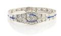 A Platinum Diamond and Sapphire Bracelet