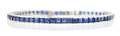 A Platinum and Sapphire Line Bracelet