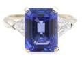 An 18 Karat White Gold Tanzanite and Diamond Ring