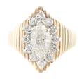 A 14 Karat Yellow Gold and Diamond Ring