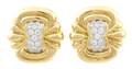 A Pair of 18 Karat Yellow Gold Platinum and Diamond Earrings Chaavae