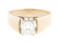 A 14 Karat Yellow Gold and Diamond Ring