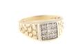 A 10 Karat Yellow Gold and Diamond Ring