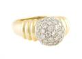 A 14 Karat Yellow Gold and Diamond Ring