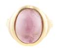 A 14 Karat Yellow Gold and Pink Tourmaline Ring