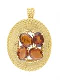 An 18 Karat Yellow Gold and Madeira Citrine Woven Pendant