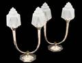PAIR OF ART DECO STYLE TWO LIGHT TABLE LAMPS