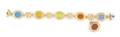 A 14 Karat Yellow Gold and Glass Intaglio Bracelet