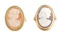 A Group of Two Yellow Gold Cameo Rings